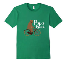 Mens Papa Bear on a Bicycle T-Shirt - Tee for Cycling Dad Father