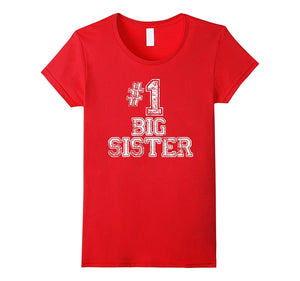 #1 Big Sister T Shirt - Number One Sports Jersey Gift Tee