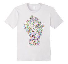 Resist Fist LGBTQ Pride March Rainbow Hearts T-Shirt