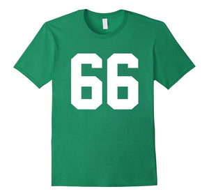 #66 Team Sports Jersey Number Front & Back Player / Fan Tee