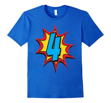 4th Birthday Superhero Kids Gift Cartoon Comic T-Shirts
