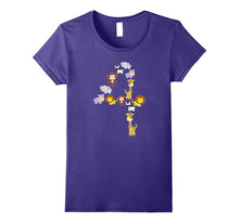 Safari Animals Birthday T-Shirt for 4 Year Old Girls Boys