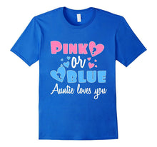 Gender Reveal Party T Shirts Aunt Auntie Pink Blue Love You