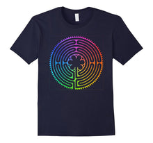 Labyrinth T-Shirt - Rainbow Chartres Labyrinth Maze Yoga Tee