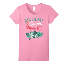 10th Birthday Queen Pink Flamingo Fancy Birthday T-Shirts