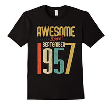 Awesome Since September 1957 T-Shirt Funny 60th Birthday Tee