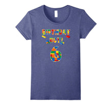 Building Block Birthday Boy Turning 6 T-Shirt