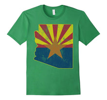 Cool Vintage Distressed Arizona State Outline Flag Shirt