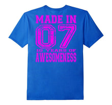 10th Birthday Gift Shirt Made in 07 10 Years of Awesomeness
