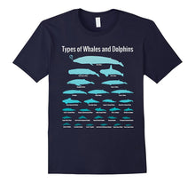 28 Types of Whales and Dolphins - Educational T-Shirt