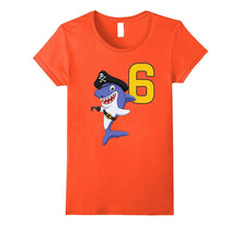 Kids 6th Birthday Pirate Shark T-Shirt for 6 Year Old Boys