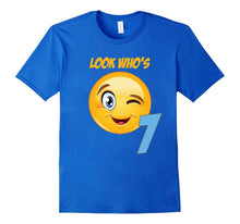Kids 7th Birthday Emoji Gift T-Shirt for 7 Yr Old Girls Boys