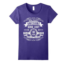 10th Birthday Gift T-Shirt Awesome Since 2007 Tee 10 Yr Olds