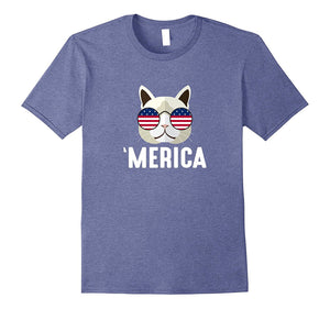 'Merica - Cat Flag Glasses - T-Shirt