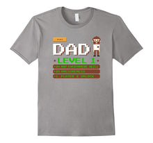 Mens Dad Level 1 T Shirt. New Dad Gifts Funny Gaming Retro Style