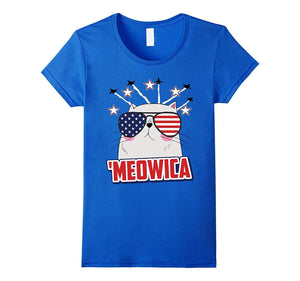 "Meowica" USA Funny Patriotic Cat 4th of July T-Shirt