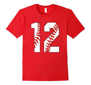 #12 Baseball Laces Baseball Mom Jersey Love Baseball T-Shirt