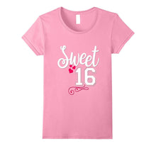 16th Birthday Shirt Gift Sweet Sixteen 16 Script Varsity