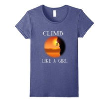 Climb Like a Girl Rock Climbing Distressed T Shirt