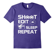 Funny Photographer T-Shirt, Shoot Edit Sleep Repeat Shirt