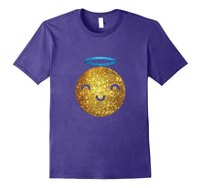 Emoji Shirt - Glitter Angel Face With Halo Emoji T Shirt