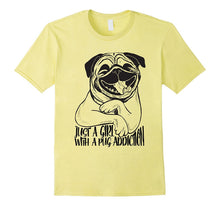 Girl With Pug Addiction Tshirt Cute Dog Shirt Men Women Gift