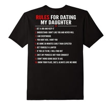 Mens Dad Daughter Tshirt Rules for Dating My Daughter T-Shirt