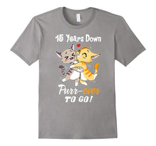 15th Wedding Anniversary T-Shirt 15 Years Purr-Ever Cat Gift