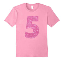 Kids 5th Birthday Bling Gift T-Shirt for 5 Year Old Girls