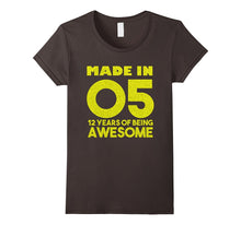 12th Birthday Gift T-Shirt Made in 2005 Awesome 12 Years Old