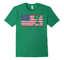 American Flag Weightlifting Training T-Shirt USA Patriotic