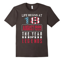 18th Birthday Born in August 1999 Year of Legends T-Shirt