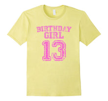 13th Birthday Sports Jersey T Shirt - 13 Year Old Girl Pink