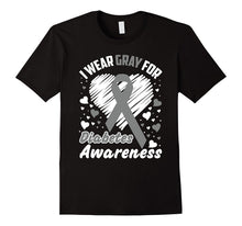 I Wear Gray for Diabetes Awareness T-Shirt, Grey Ribbon
