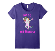 16 and Fabulous Sweet Sixteen Girls Unicorn Dab Dance T Shir