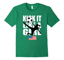 KICK IT LIKE a GIRL SHIRT | American Flag Soccer T Shirt