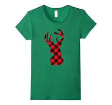 Christmas Reindeer T-Shirt - Christmas ELK Plaid Tshirt Gift
