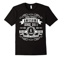 6th Birthday Gift TShirt Awesome Since 2011 Tee 6 Yr Olds