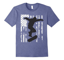 Skater American Flag Us Jump Sport Skateboard T-Shirt