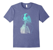 Skeleton Listening to Music With Headphones on His Skull