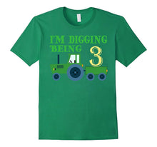 3 Year Old Tractor Birthday Shirt, I'm Digging Being 3