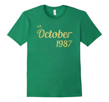 Est October 1987 Tshirt - 30th Birthday Gift Tee