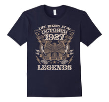 90th Birthday T-Shirt Made in October 1927 Life Begins