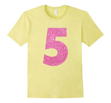 Kids 5th Birthday Bling Gift T-Shirt for 5 Year Old Girls