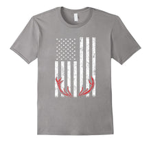 Deer Antlers American Flag USA Hunting Fishing T Shirt