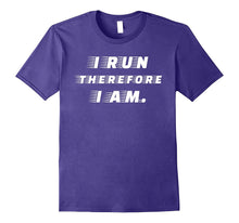 I RUN THEREFORE I AM Fun Joke Quote Runner Retro T-Shirt