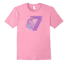 7th Birthday Shirt Birthday Girl 7 Unicorn T-Shirt Purple