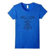 Angels Are Born in October Retro Happy Birthday Vintage Tee