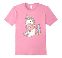 Cute Hungry Unicorn Munching on Yummy Donut T-Shirt