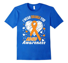 I Wear Orange for ADHD Awareness Shirt Orange Ribbon T-Shirt